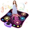 Version 1.0.0 Light Up Dance Mat for Girls, Bluetooth Support, Built-in Music, Bluetooth Support, Built-in Music,Christmas Birthday Gifts for Girls Boys Age 3+