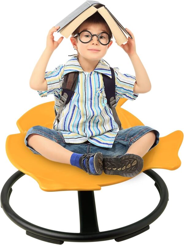 1 (4) Sensory Spinning Chair for Autism - Fish Therapeutic Swivel Seat for Autism & ADHD Chair Spin Chairs for Children Teens Improve Balance &Coordination