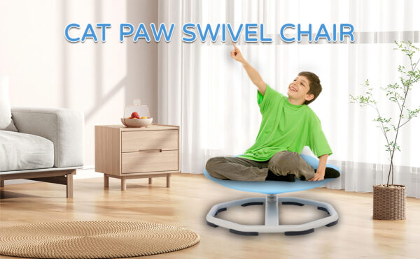 1141a116-44ce-4773-aba8-a4677ba060b5 Cat Paw Spinning Chair for Autistic Children, ADHD Autism Kids Spinny Chair,Autism Sensory Equipment Sit and Spin Activity Toys, Kids Swivel Chair Wobble Board