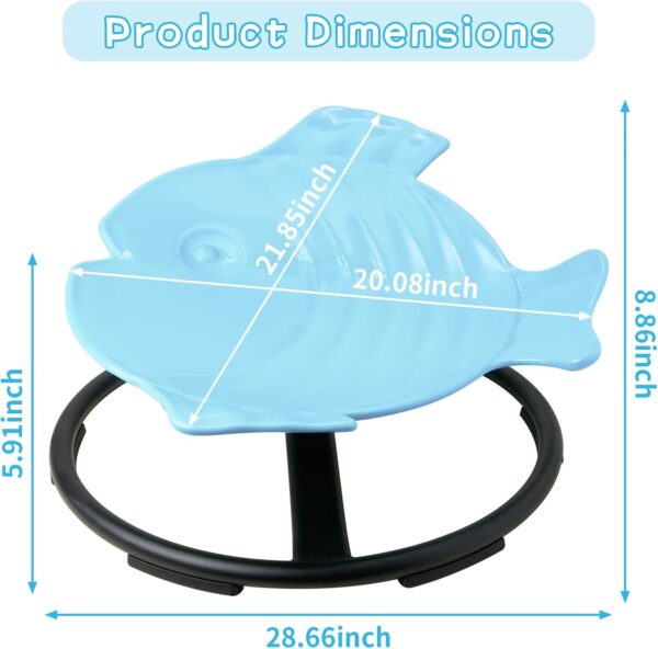 2 (1) Sensory Spinning Chair for Autism - Fish Therapeutic Swivel Seat for Autism & ADHD Chair Spin Chairs for Children Teens Improve Balance &Coordination