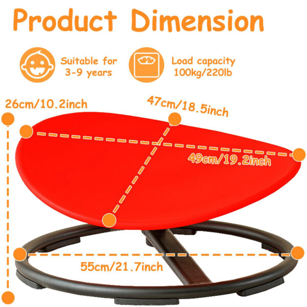 4 Spinning Chair for Autism, Sensory Spinning Toys for ADHD Kids ,Calming Spinny for Children’s Support - Non-slip Sit and Spin Sensory Spinning Seat