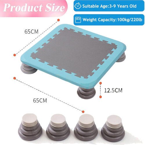 Autism Kids Trampoline,Sensory Jumping Workout Toys,25 Inch Mini Trampoline,Toddler Indoor Trampoline w/Non-Slip Base, Children Bounce Trampoline for Sensory Integration Training, Max Loaded 330 lbs,Good Gift for Children,Blue A [Energy Class A]