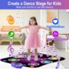 5 Light Up Dance Mat for Girls,Bluetooth Support, Built-in Music, Bluetooth Support, Built-in Music,Christmas Birthday Gifts for Girls Boys Age 3+