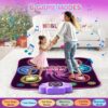 6 Light Up Dance Mat for Girls, Bluetooth Support, Built-in Music, Bluetooth Support, Built-in Music,Christmas Birthday Gifts for Girls Boys Age 3+