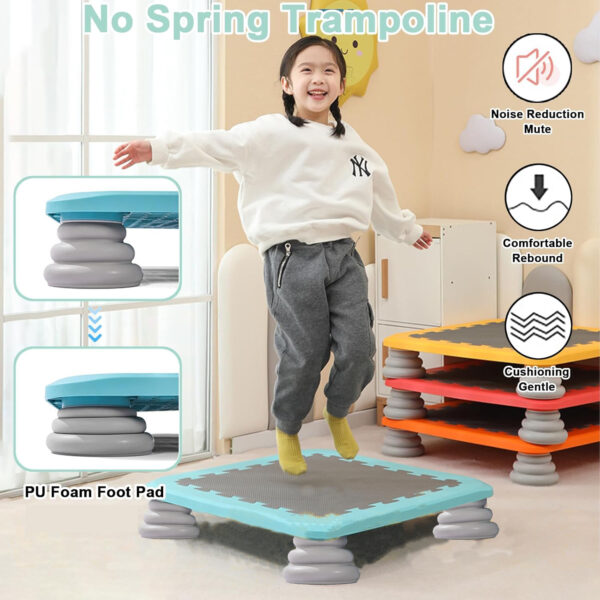 Autism Kids Trampoline,Sensory Jumping Workout Toys,25 Inch Mini Trampoline,Toddler Indoor Trampoline w/Non-Slip Base, Children Bounce Trampoline for Sensory Integration Training, Max Loaded 330 lbs,Good Gift for Children,[Energy Class A]