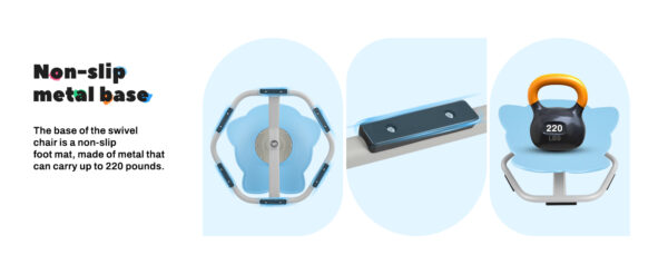 7 Elephant Kids Sensory Swivel Chair, 360° Spinning Seat, Toddler Sit and Spin Wobble Chair, Sensory Training Balance Toys, Autism ADHD Chairs, Physical Therapy Body Coordination,Training Body Coordination for Boy Girl (Blue )