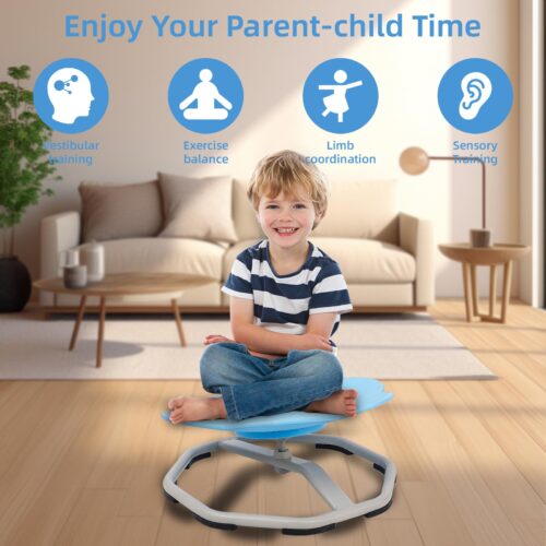 Cat Paw Spinning Chair for Autistic Children, ADHD Autism Kids Spinny Chair,Autism Sensory Equipment Sit and Spin Activity Toys, Kids Swivel Chair Wobble Board