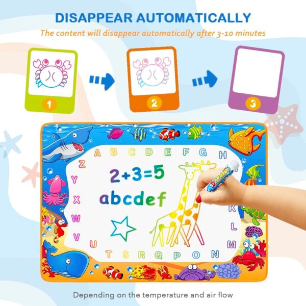 71s59fgSqdL._AC_SL1001_ Water Doodle Mat,Kids Painting Writing Color Doodle Drawing Mat Toy Bring Magic Pens Educational Toys , Mess Free Painting for Kids Outdoor & Garden Toys for Toddlers Age 3 4 5 6 Educational Toddler Toys for Girls Boys