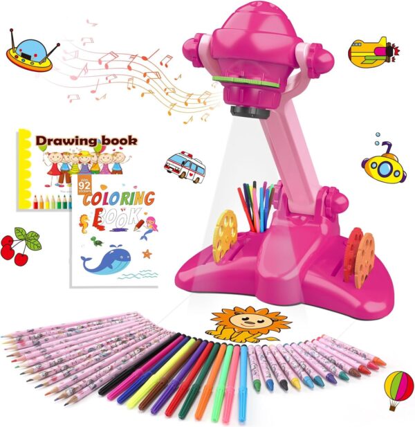 71t7vUEOjmL._AC_SL1500_ Drawing Projector,Draw Projector Toy with Watercolor Pens Drawing Book for Halloween, Christmas and Birthday Gifts,