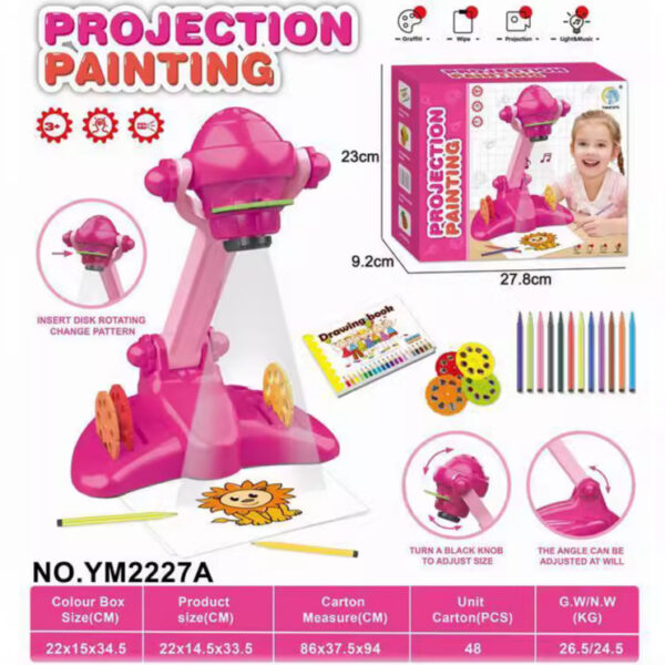 主图02 Drawing Projector,Draw Projector Toy with Watercolor Pens Drawing Book for Halloween, Christmas and Birthday Gifts,