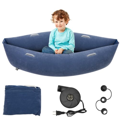 Inflatable Sensory Chair for Kids, Sensory Toys for Autistic Children, Pea pod Sensory Chair with Pump - ADHD Chair Provide Sensory Input & Therapeutic Compression,Inflatable Peapod for Children, Includes Electric Air Pump