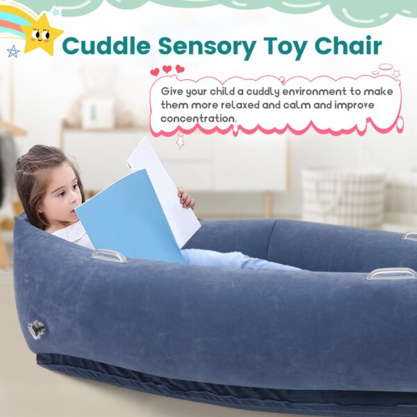 Version 1.0.0 Inflatable Sensory Chair for Kids, Sensory Toys for Autistic Children, Pea pod Sensory Chair with Pump - ADHD Chair Provide Sensory Input & Therapeutic Compression,Inflatable Peapod for Children, Includes Electric Air Pump