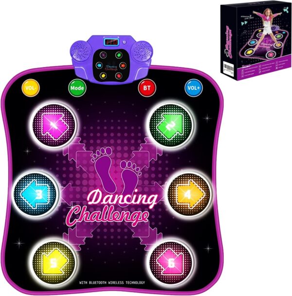 跳舞毯-箭头 Light Up Dance Mat for Girls,Bluetooth Support, Built-in Music, Bluetooth Support, Built-in Music,Christmas Birthday Gifts for Girls Boys Age 3+