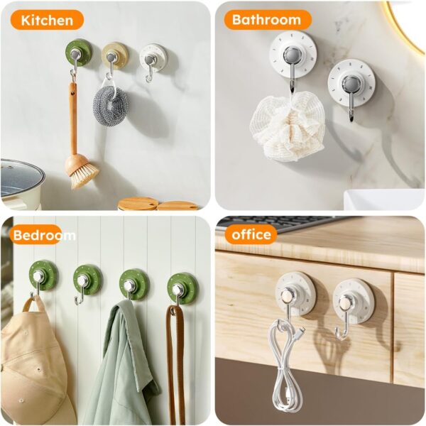 61w959eD5mL._AC_SL1200_ Suction Cup Hooks – Heavy Duty, Waterproof & Reusable Vacuum Hooks for Bathroom & Kitchen – Adjustable,360° Rotating Vacuum Adhesive Hooks