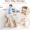 71F8Qqi-HQL._AC_SL1500_ Folding Toddler Learning Tower, Adjustable Height Step Stool with Safety Bar,Kitchen Step Stool and Baby HighChair Set,Standing Tower for kitchen Counter Bathroom