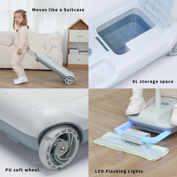 71Fb70vDCDL._AC_SL1500_ Electric Wiggle Car - Ride-On Twist Car Simulator with Throttle Pedal, Large Storage Space, Anti-Rollover Design, ,Clean go kart Wiggle Car with Mop For Cleaning Floors + Glowing Wheels & Storage