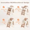 71QGF+Jwm-L._AC_SL1500_ Folding Toddler Learning Tower, Adjustable Height Step Stool with Safety Bar,Kitchen Step Stool and Baby HighChair Set,Standing Tower for kitchen Counter Bathroom