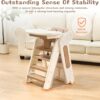 81C49gv5vZL._AC_SL1500_ Folding Toddler Learning Tower, Adjustable Height Step Stool with Safety Bar,Kitchen Step Stool and Baby HighChair Set,Standing Tower for kitchen Counter Bathroom