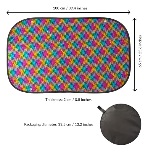 Version 1.0.0 ensory Wall | Sequin Flip Fabric for Kids | Sequin Fabric Sensory Wall Panel | Reversible Sequins | ADHD and Autism ToyReversible Sequins DIY Decoration Wall Sensory Fun Toy Discovery Learning with Travel Case for Kids