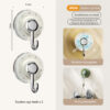 白色挂勾 Suction Cup Hooks – Heavy Duty, Waterproof & Reusable Vacuum Hooks for Bathroom & Kitchen – Adjustable,360° Rotating Vacuum Adhesive Hooks