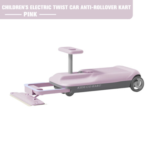 Electric Wiggle Car - Ride-On Twist Car Simulator with Throttle Pedal, Large Storage Space, Anti-Rollover Design, ,Clean go kart Wiggle Car with Mop For Cleaning Floors + Glowing Wheels & Storage